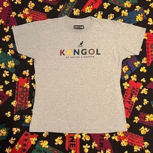 KANGOL Of United Kingdom Classic Logo Grey Graphic Tee Shirt / Size L